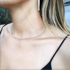 Brand new Emerald+Duv white & gold necklace